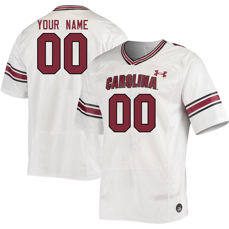 Custom South Carolina Gamecocks Name And Number College Football Jerseys Stitched-White - Click Image to Close